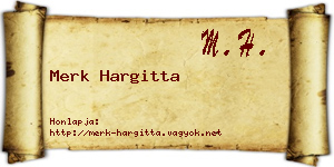 Merk Hargitta névjegykártya